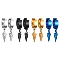 all triangular ear clip casting earrings triangle three dimensional pendants wholesale