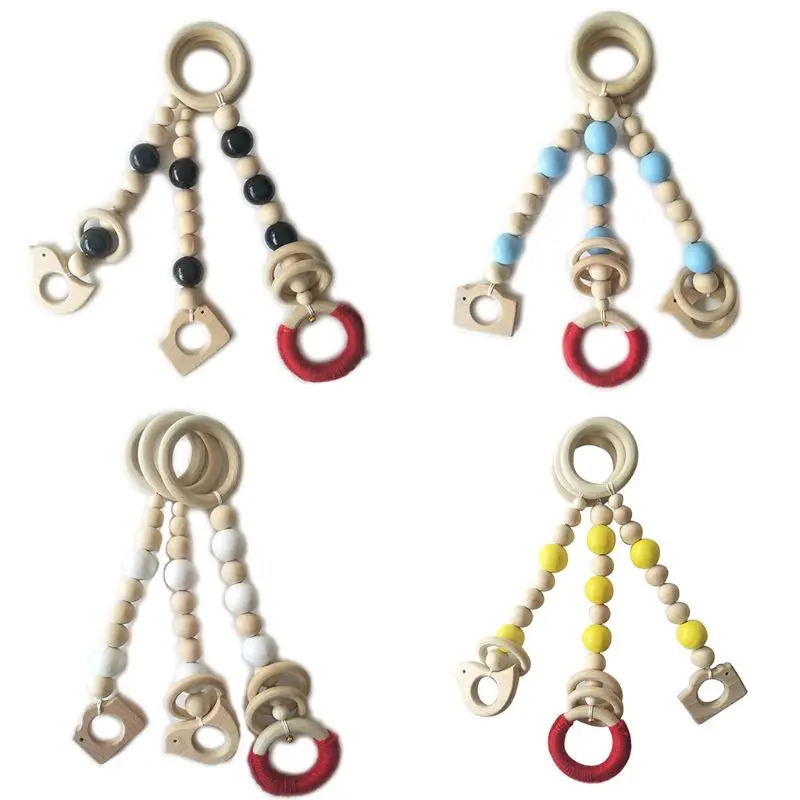 

3 Pcs/set Nordic Kids Fitness Frame Beaded Pendant Baby Wooden Beads String Toy New Dropship