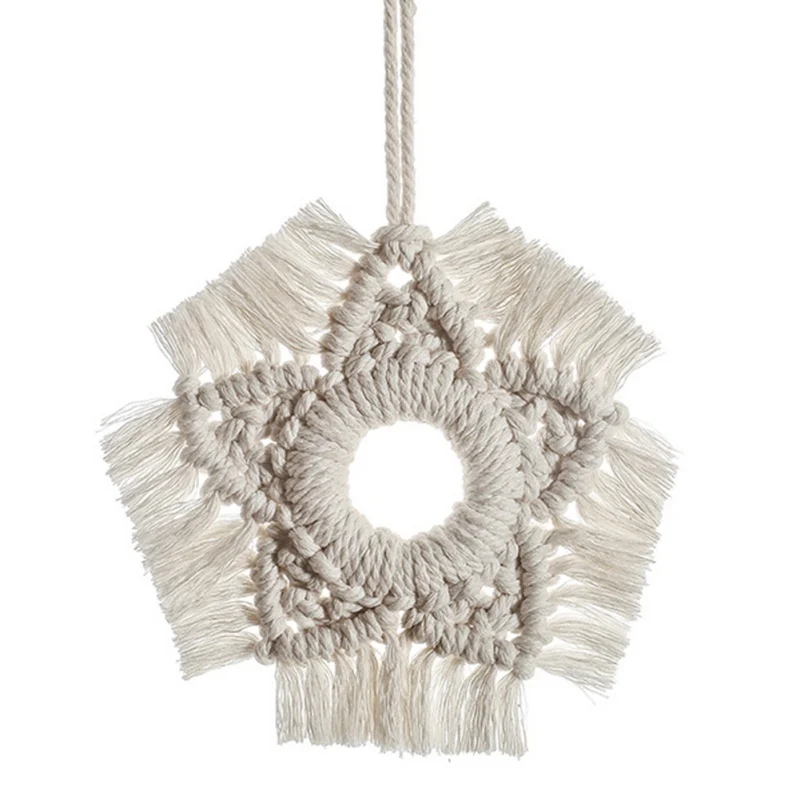 Домашняя настенная висящая Снежинка подвеска орнамент чашка макраме коврик для