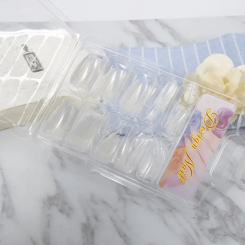 Прозрачные французские накладные ногти полное покрытие Акриловые искусственные