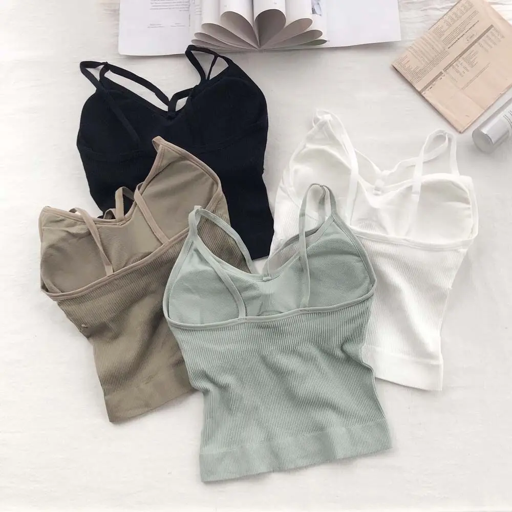 

Новинка, женское нижнее белье, бюстгальтер пуш-ап, пикантный Топ, Женская майка на бретелях, модное однотонное нижнее белье, Женский Мягкий Т...