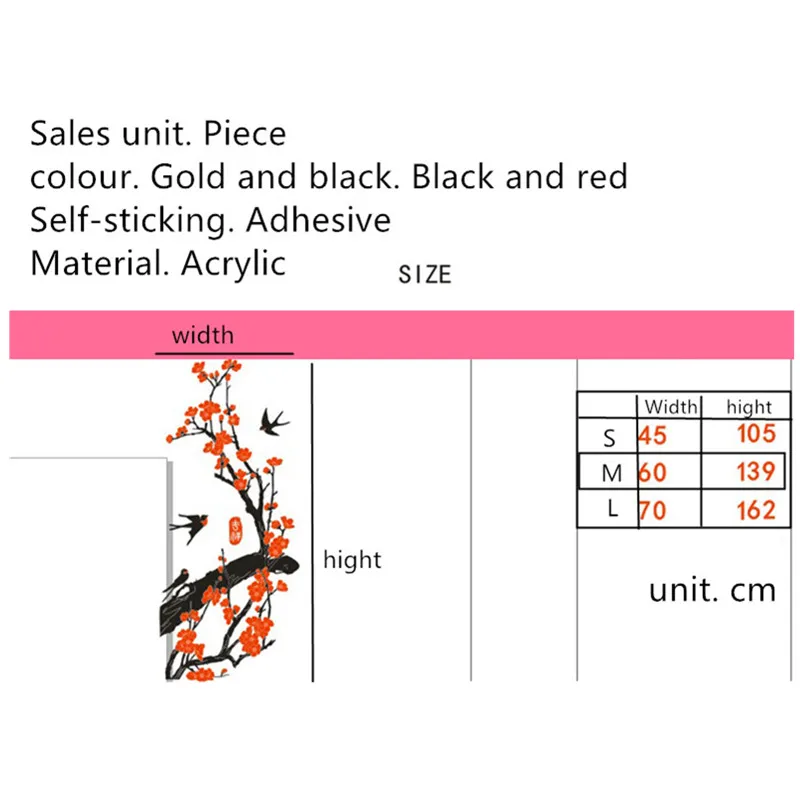 Цветок сливы акриловые наклейки на стену 3d гостиная крыльцо коридор ресторан