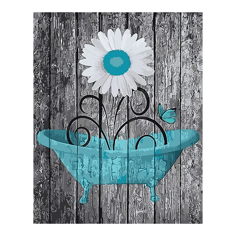 Картина по номерам для взрослых картина ванной акриловая 16 х20 дюймов | Дом и сад