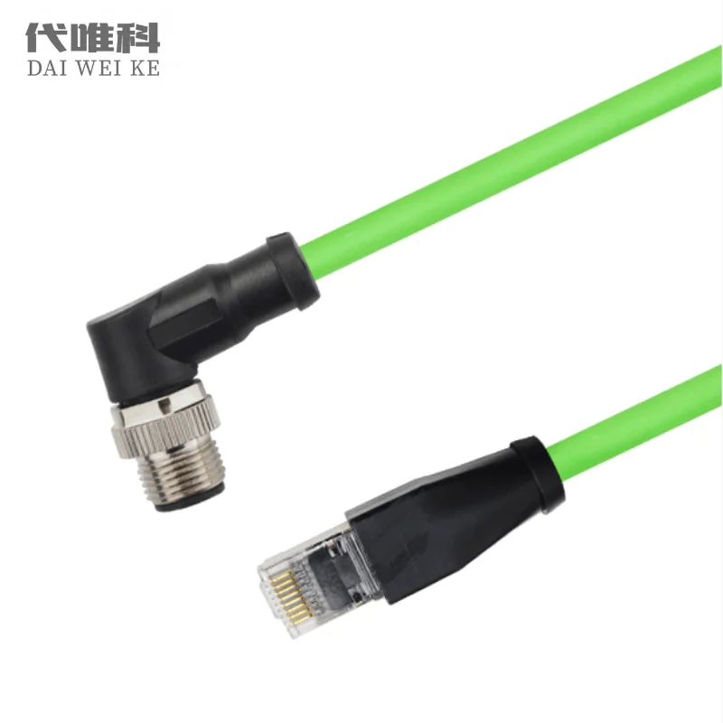 Разъем датчика M12 для RJ45 48 контактов 1 м провод Ethernet IP67 Profinet Ehtercat Промышленный тип