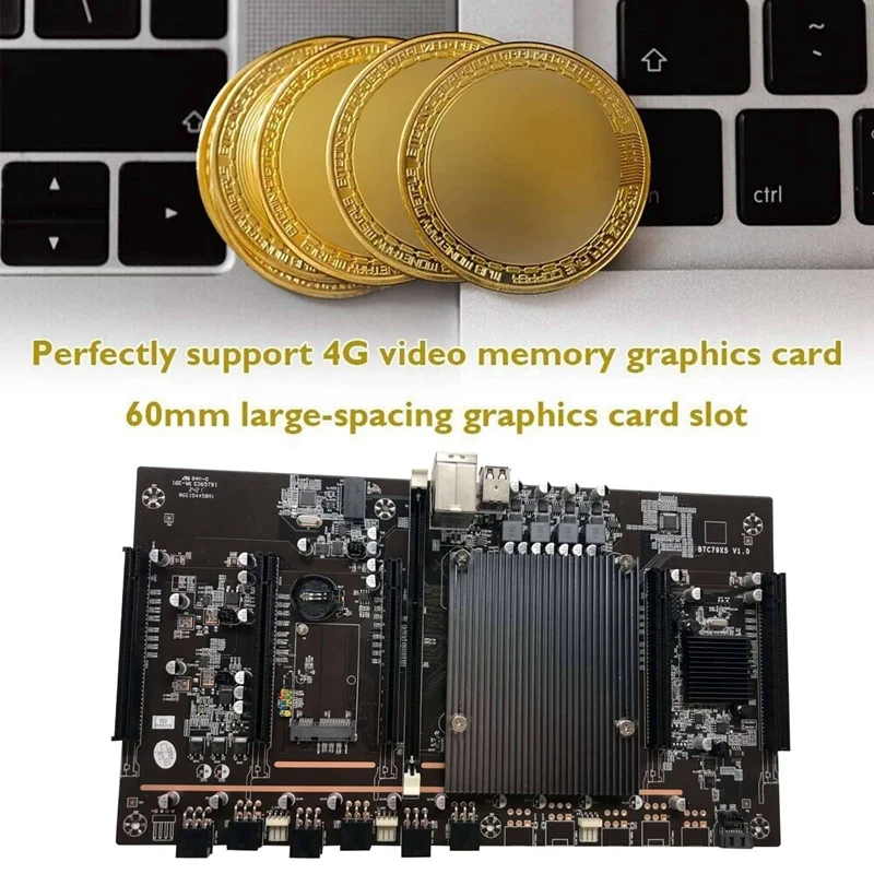 Материнская плата X79 H61 BTC для майнинга поддержка 5X PCI-E 3060 3070 3080 GPU с процессором E5