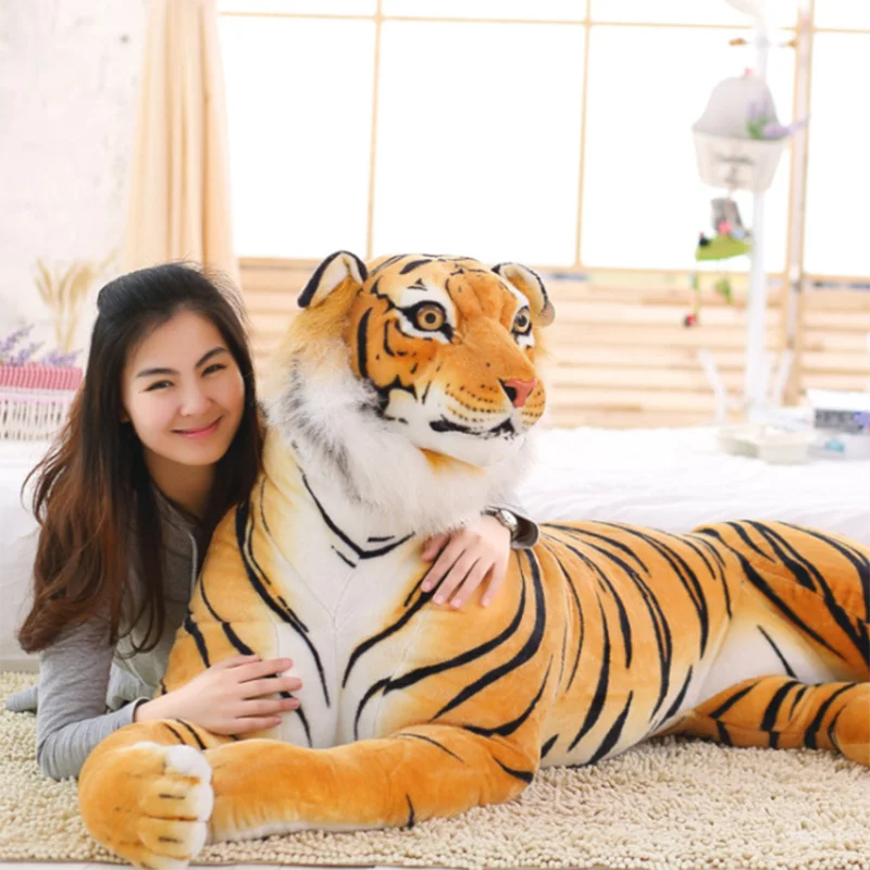 Большой реалистичный тигр леопард пантера плюшевая игрушка мягкие животные