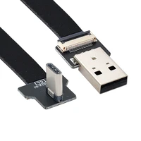 usb 2 0 type a male to right angled usb c type c male data flat slim fpc cable for fpv disk phone