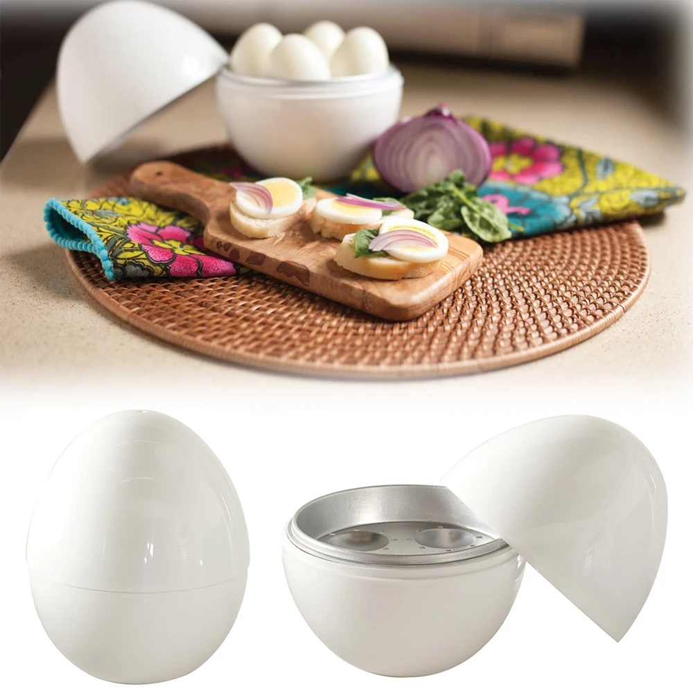 

Печь для приготовления яиц в микроволновке, 4-яичный котел, быстрая установка, всего 8 минут для твердых или мягких варенных яиц, инструменты ...