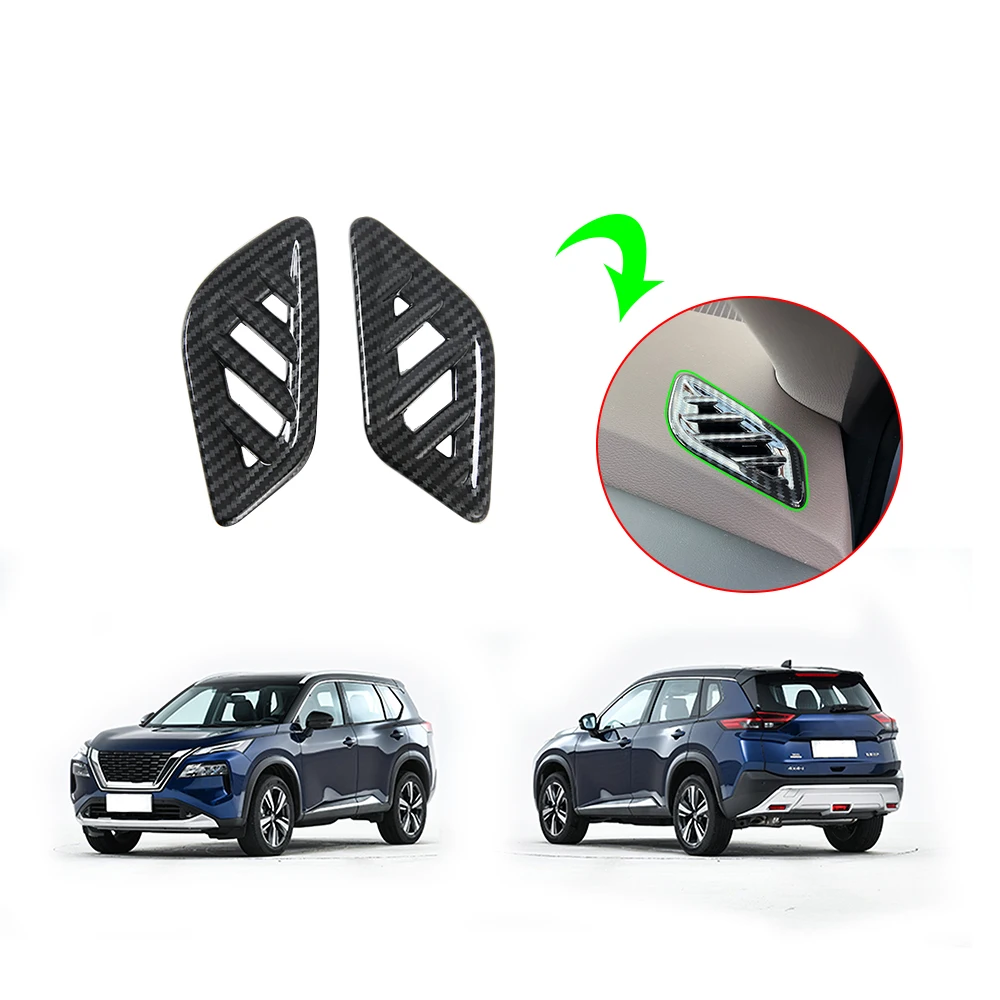 

Carbon Fiber Car Sticker Front Up Air Outlet Vent Frame Trim Compatible with For Nissan X-Trail/Rogue 2014 2016 2018 2022