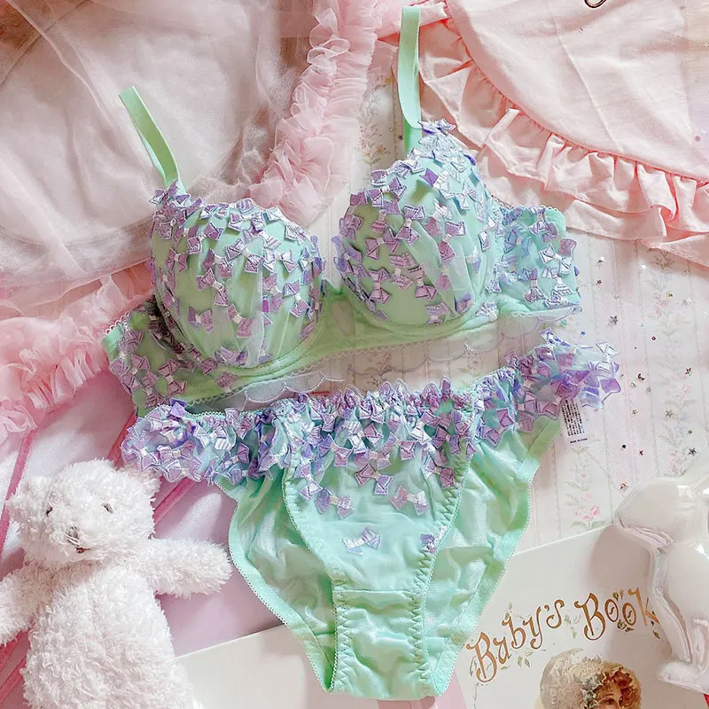 French Plus Size Women Sexy Push Up Bra And Panty Set Women Underwear Embroidery Female Underwire Lingerie Panties And Bra Set