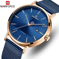 naviforce couple watches casual fashion waterproof date display stainless steel strap male and famale quartz analog wristwatches