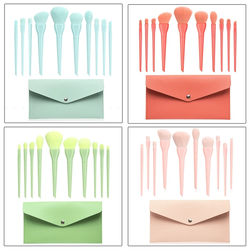 

10PCS Makeup Brushes Set Eye Shadow Blending Eyeliner Eyelash Eyebrow Brushes Synthetic Hair Makeup Brush Kit