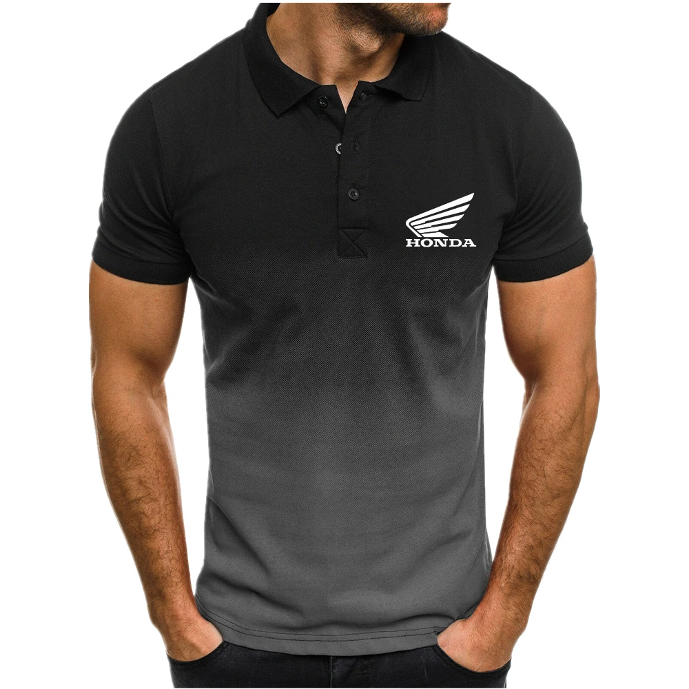 

2021New Men Honda LOGO Shirt Slim Fit Men Short Sleeve Shirt Office Formal Wear Casual Shirt Male Letter Printing Clothing AJ+09
