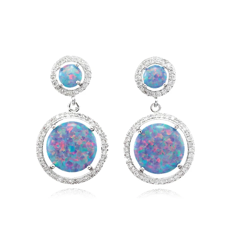 

Awesome Fire Opal CZ Silver Plated Stud Earrings for women OE239
