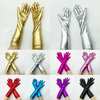 sexy imitation leather shiny long glove punk rock gloves hip pop jazz disco bright mittens clubwear polo dance cosplay costumes