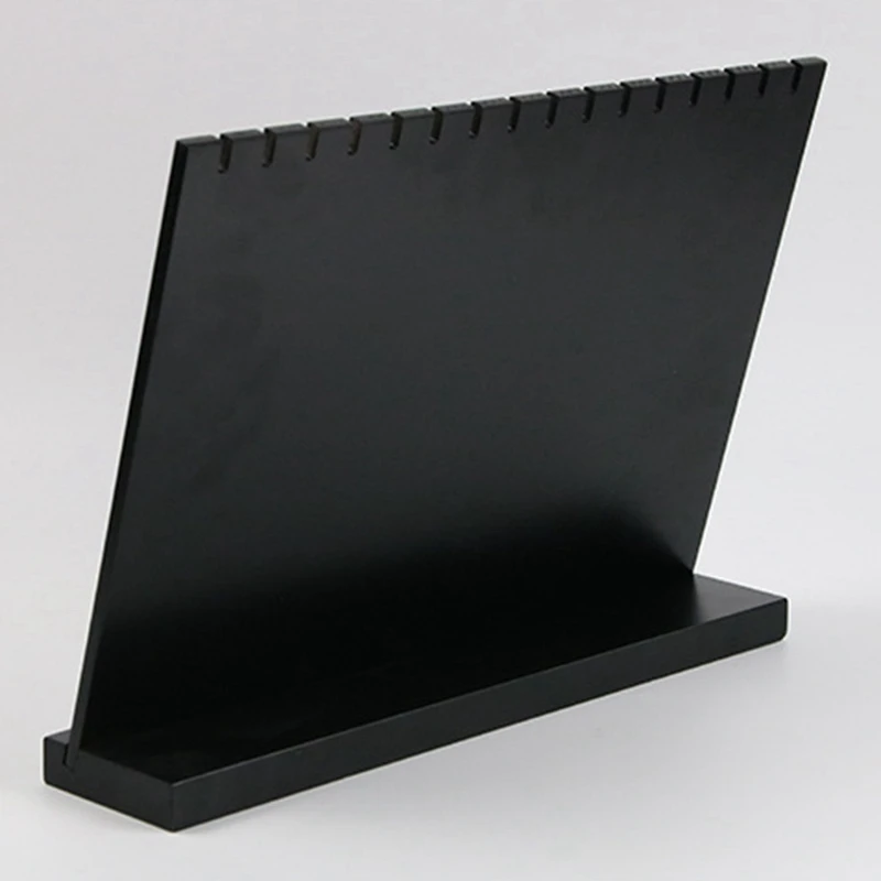 

1 Pair Black Pearl Earring 9-10mm with Imitation Walnut Retro Necklace Display Stand