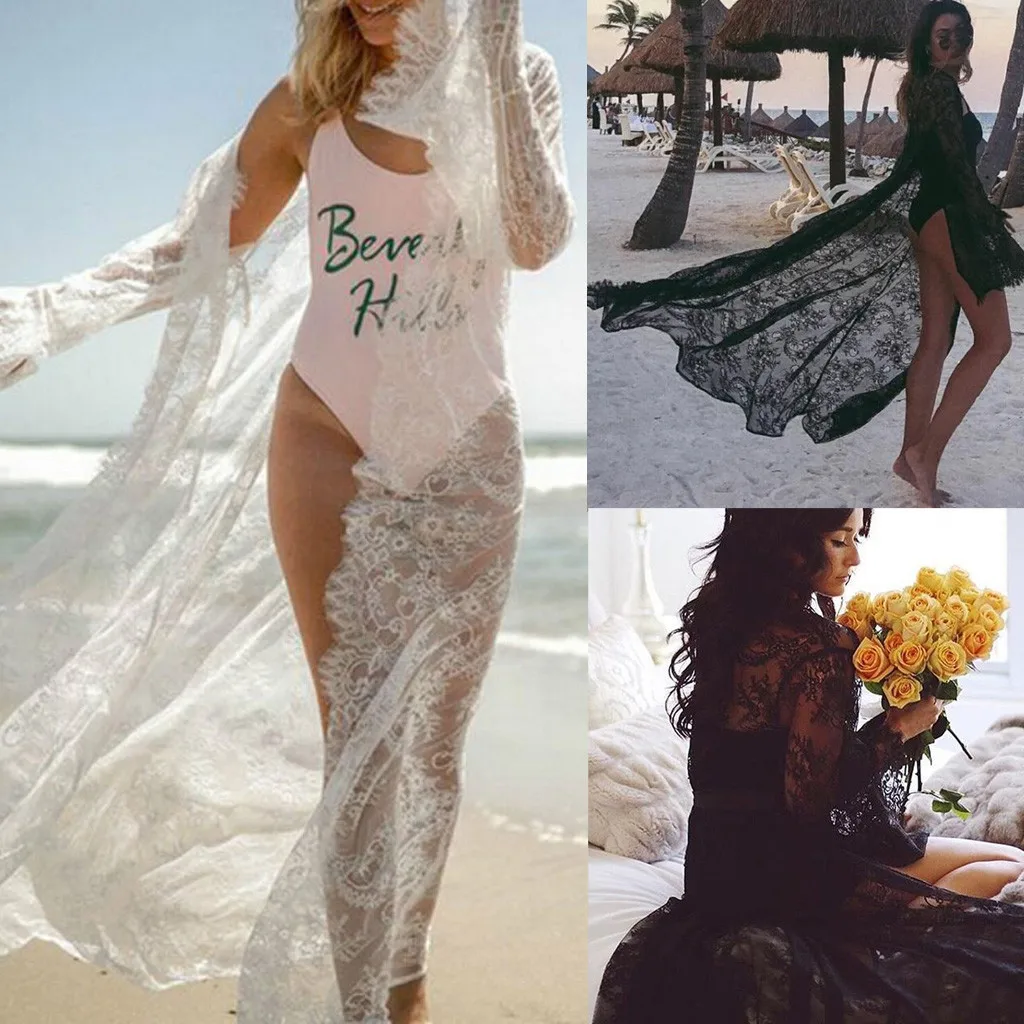 Женское пляжное платье одежда для плавания кружевное шифоновое вязаное бикини