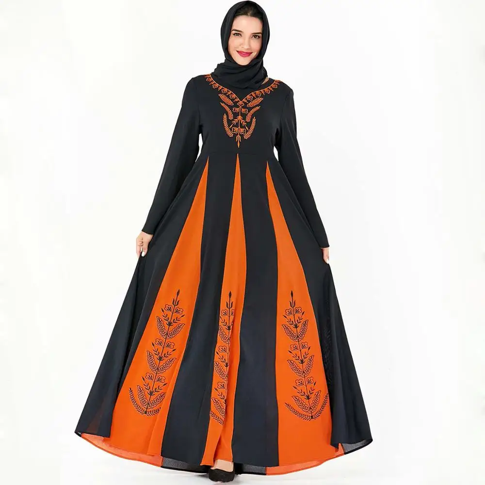 Платье макси с длинными рукавами и цветными блоками размера плюс вечернее платье