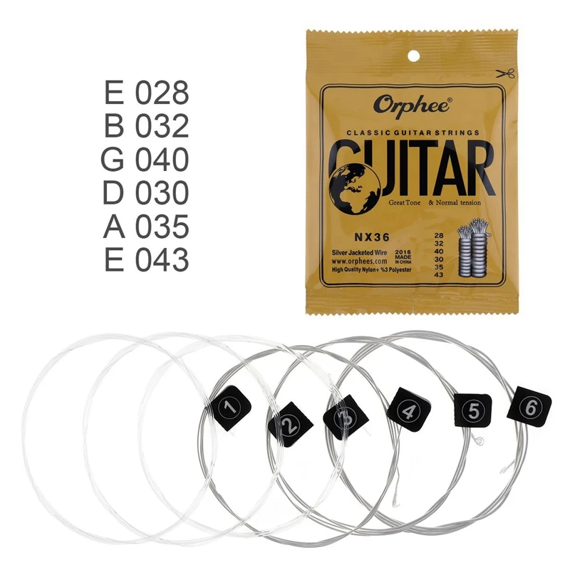 Orphee 12Pcs гитарные струны обычных Классическая гитарная струна E/B/G/D/A D/E провод с