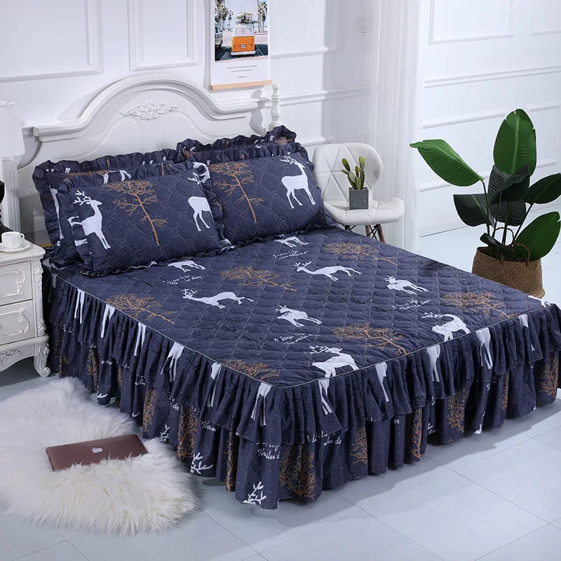 

Household thickened cotton bed skirt single piece Simmons COTTON BEDSPREAD lace shet mattress protective cover