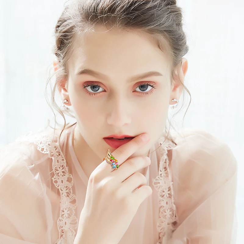 Женское кольцо BOSCEN украшенное Австрийскими кристаллами подарок на день рождения