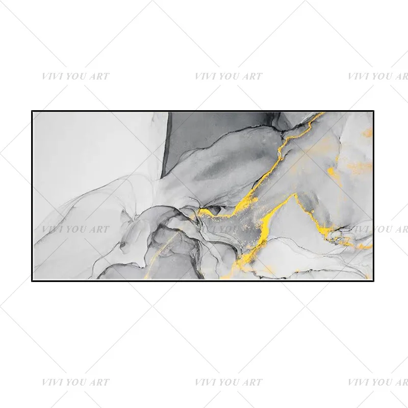 

Fashion New Gold White Gray Simple Painted Abstract Oil Painting Canvas Art Home Decor Wall Pictures Modern No Frame Picture