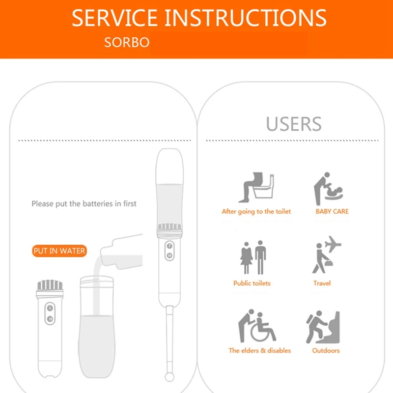 

Promotion! Automatic Electric Bidet Sprayer Travel Shower Spray Travel Cleaning Portable