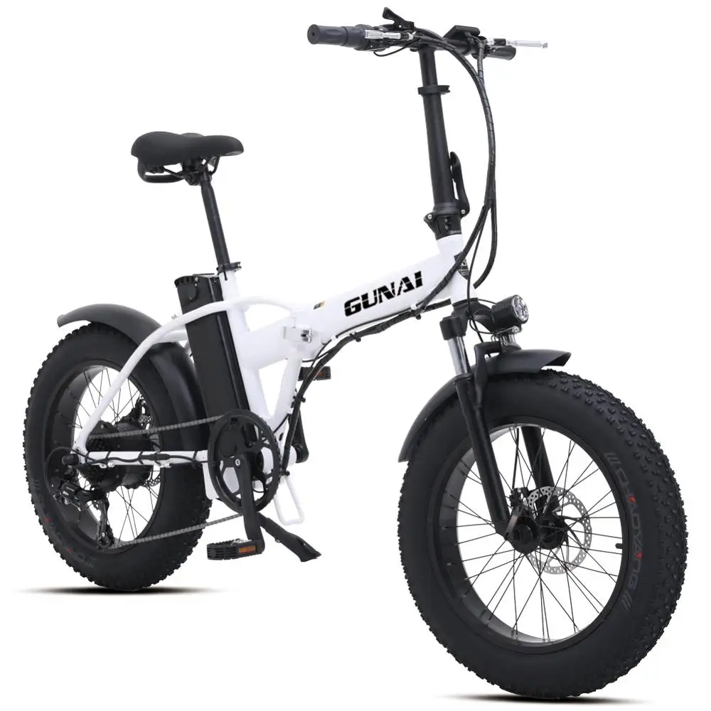 Online GUNAI Elektrische Bike 20 Zoll Ebike 48V 15AH 500W Elektrische Faltrad 4,0 Fett Reifen Strand Snowm Berg Fahrrad Mit LCD Display