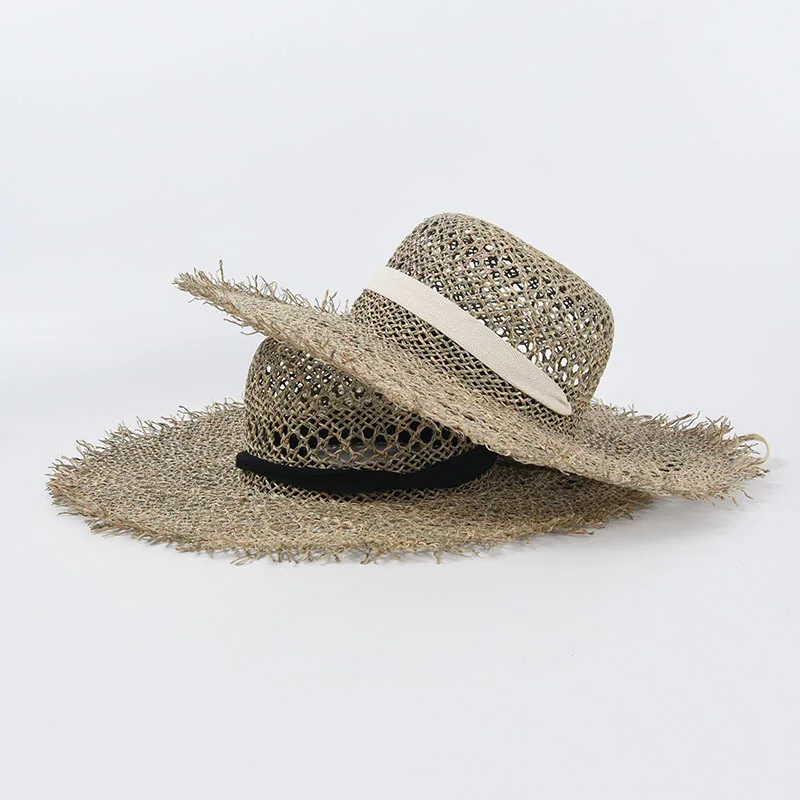 

Wholesale Summer Hollow Sun Hat Cooling Flopy Straw Hats With Rope Ladies Dome Beach Hats Holiday Travel