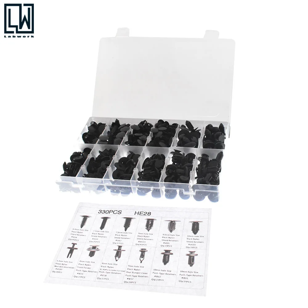

330 Clips Automotive Push Pins Retainers Assortment For Toyota Honda