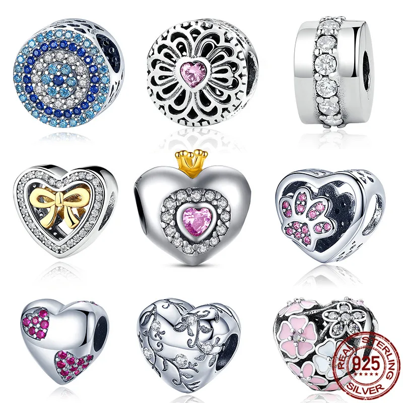 

100% Real 925 Sterling Silver Love Beads Series Fit Original 3mm Bracelet& Bangle For Women Birthday Fashion Jewelry Gift