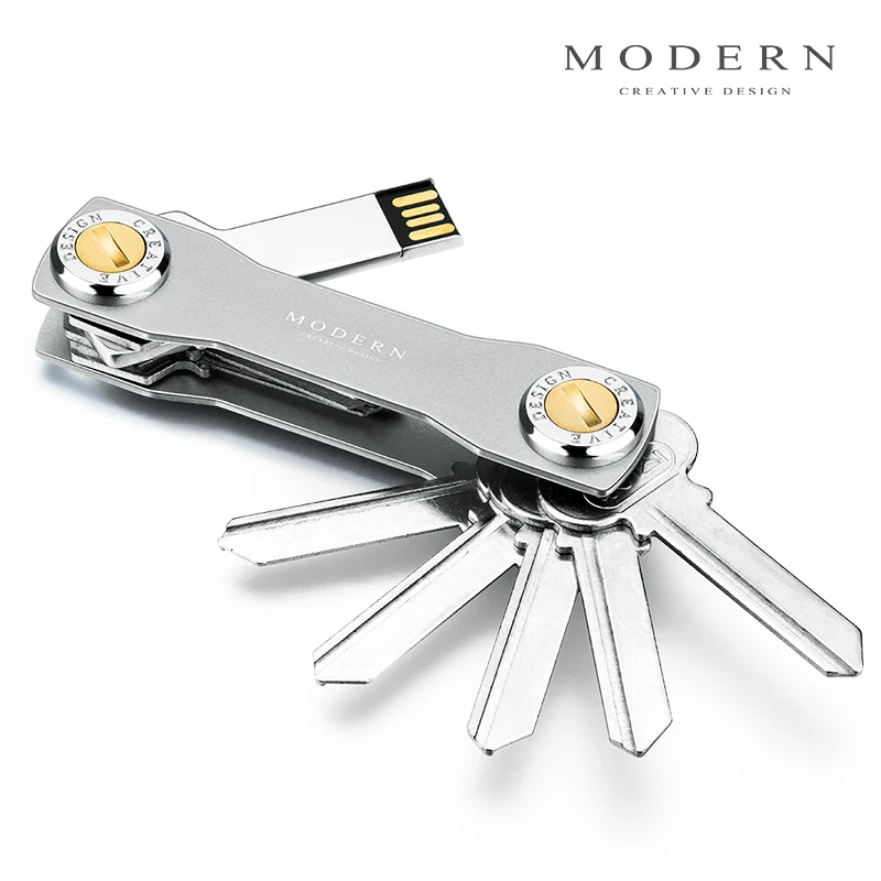 2022 Modern-Brand Aluminum Key  Wallet DIY Keychain EDC Pocket Key Holder Key Organizer