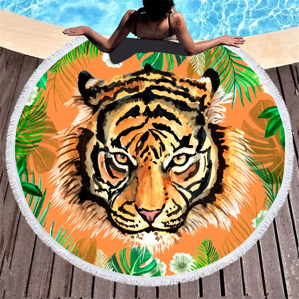 Новое летнее круглое мягкое пляжное полотенце с цифровым принтом ананасов и