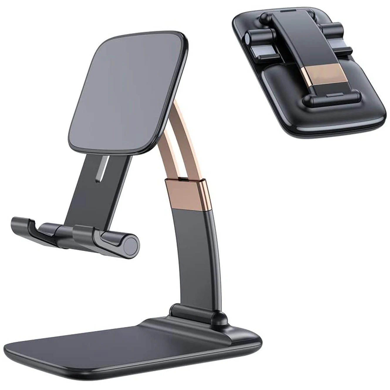 foldable desk phone holder stand for iphone 12 ipad xiaomi adjustable gravity metal table desktop cell smartphone stand free global shipping