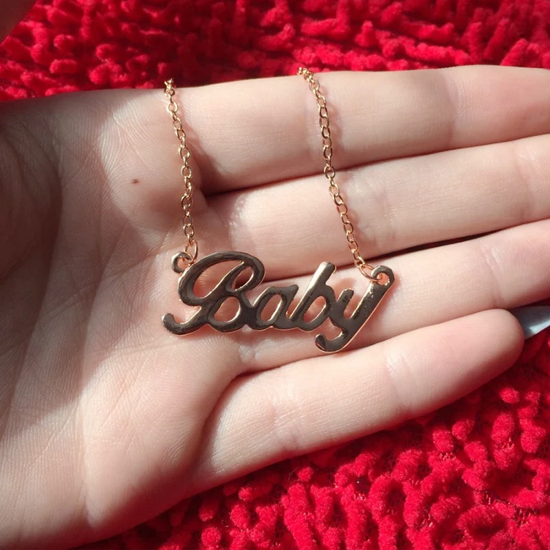 Персонализированное ожерелье из золота серебра розового с именем ребенка на