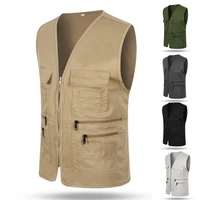 mens multi pocket outdoor vest fishing hiking photography waistcoat jacket coat