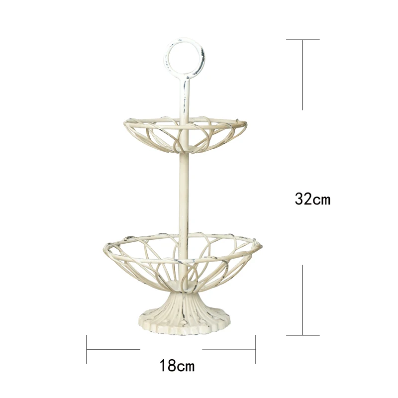 

2-слойная деревенская декоративная металлическая корзина для фруктов, стойка для выставки овощей, корзина для хлеба