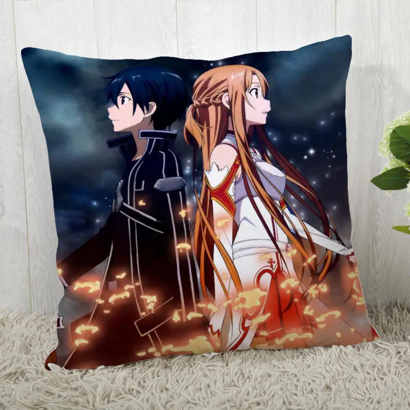 Наволочки на заказ в стиле аниме Sword Art Online, квадратная наволочка, Рождественская Наволочка на молнии, 40*40 см, 45*45 см(одна сторона - Цвет: Pillowcase  6