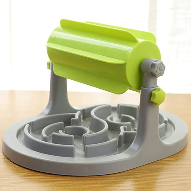 

Pet Slow Feeder Interactive IQ Training Toy Roller Type Leaky Bowl