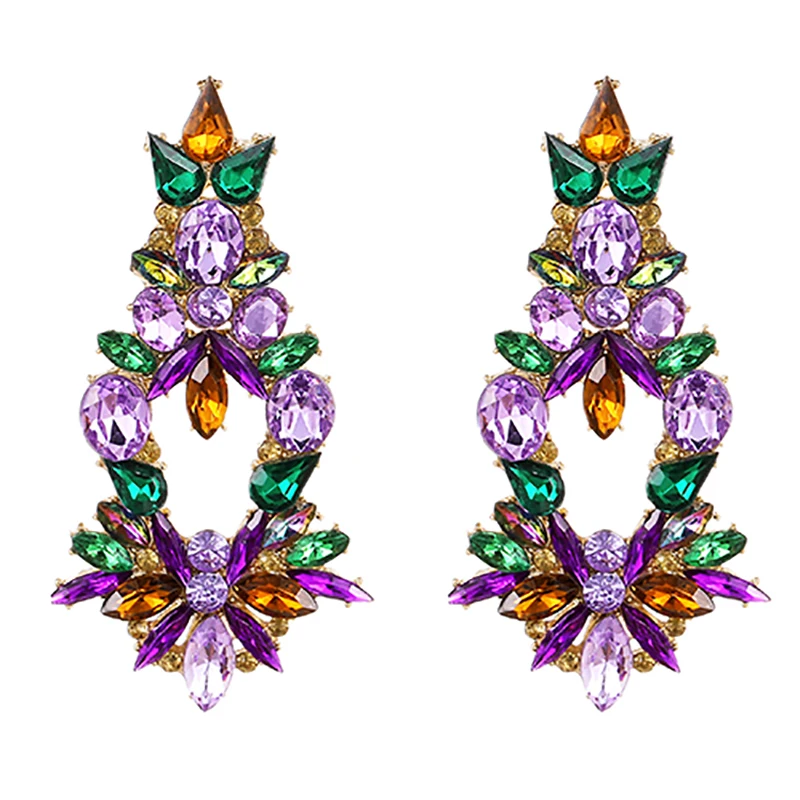 

ZHINI корейская мода красочные кристаллы Длинные серьги Эффектные серьги панковские геометрические треугольные полые Висячие серьги ювелир...