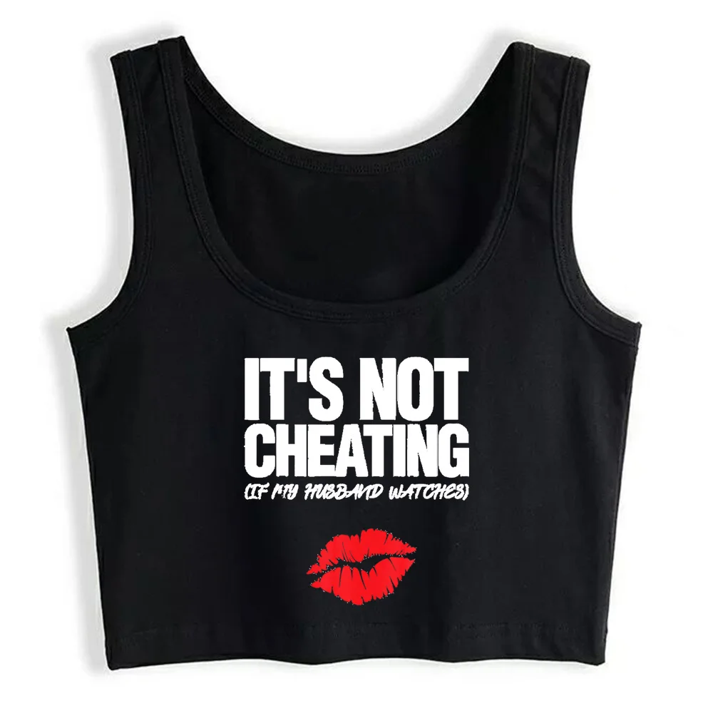 

Crop Top Women It Not Cheating If My Husband Watches Swinger Harajuku Emo Aesthetic Grunge Tank Top Female Clothes