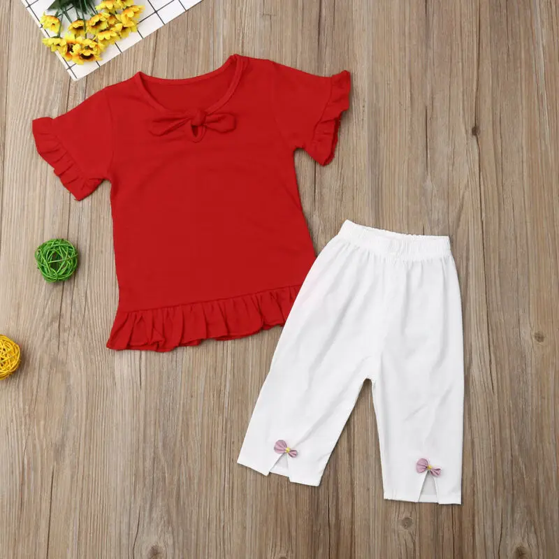 Комплект летней детской одежды из 2 предметов для маленьких девочек Повседневная