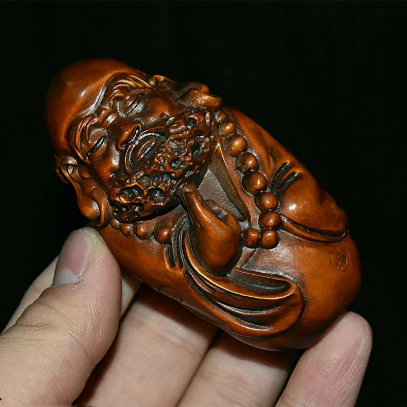 Китайская резная буддистская статуя из бокса Архат Дамо Бодхидхарма Dharma Будды