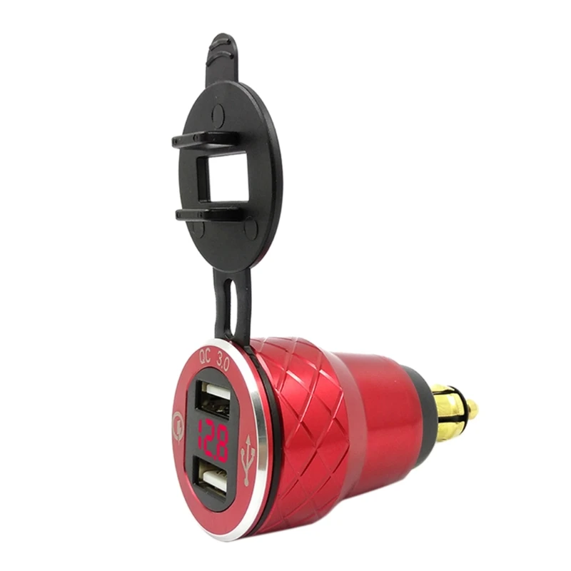 

Portable Quick Charge Motorcycle 3.0 Dual USB Charger Plug Socket LED Display B36B