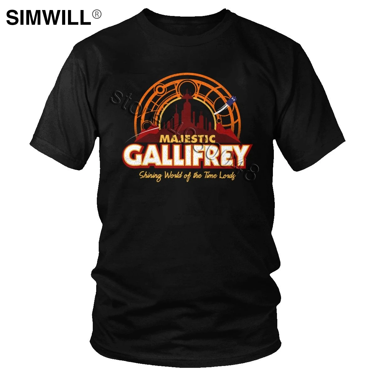 Модные величественные Gallifrey Футболка классический городской Эко хлопок Графические футболки мужская футболка с коротким рукавом с О-образ...