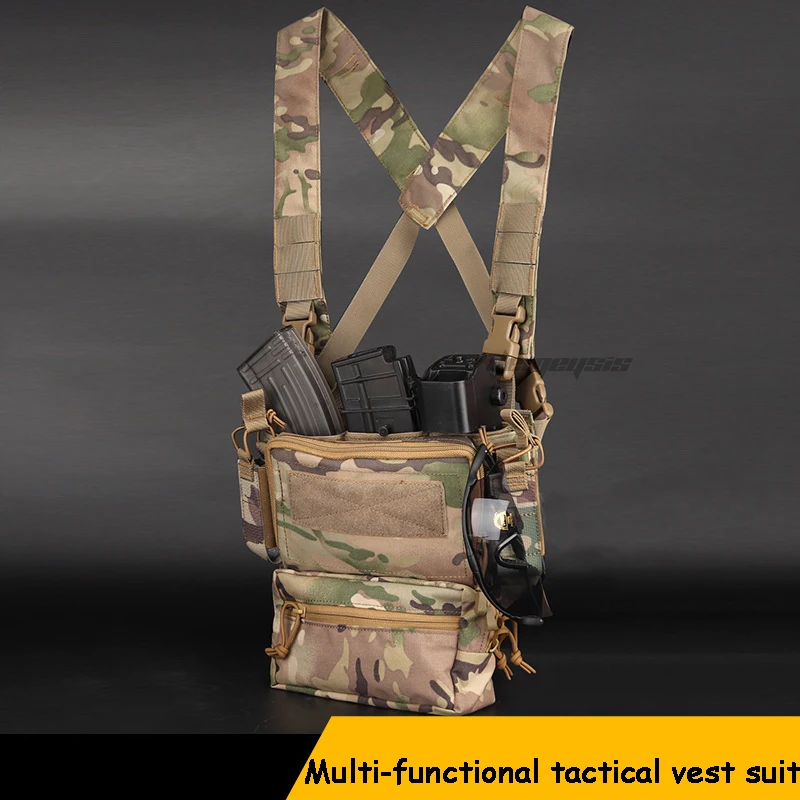 Тактический боевой жилет Molle военный для страйкбола съемная Тройная сумка