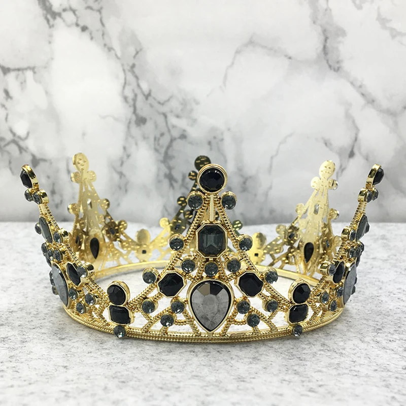 

1PC Mini Crown Cake Topper Crystal Pearl Tiara Children Hair Ornaments