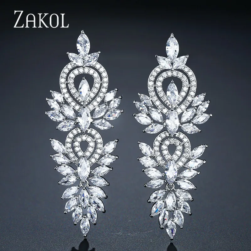 ZAKOL винтажные украшения для свадьбы вечеринки аксессуары кубический цирконий