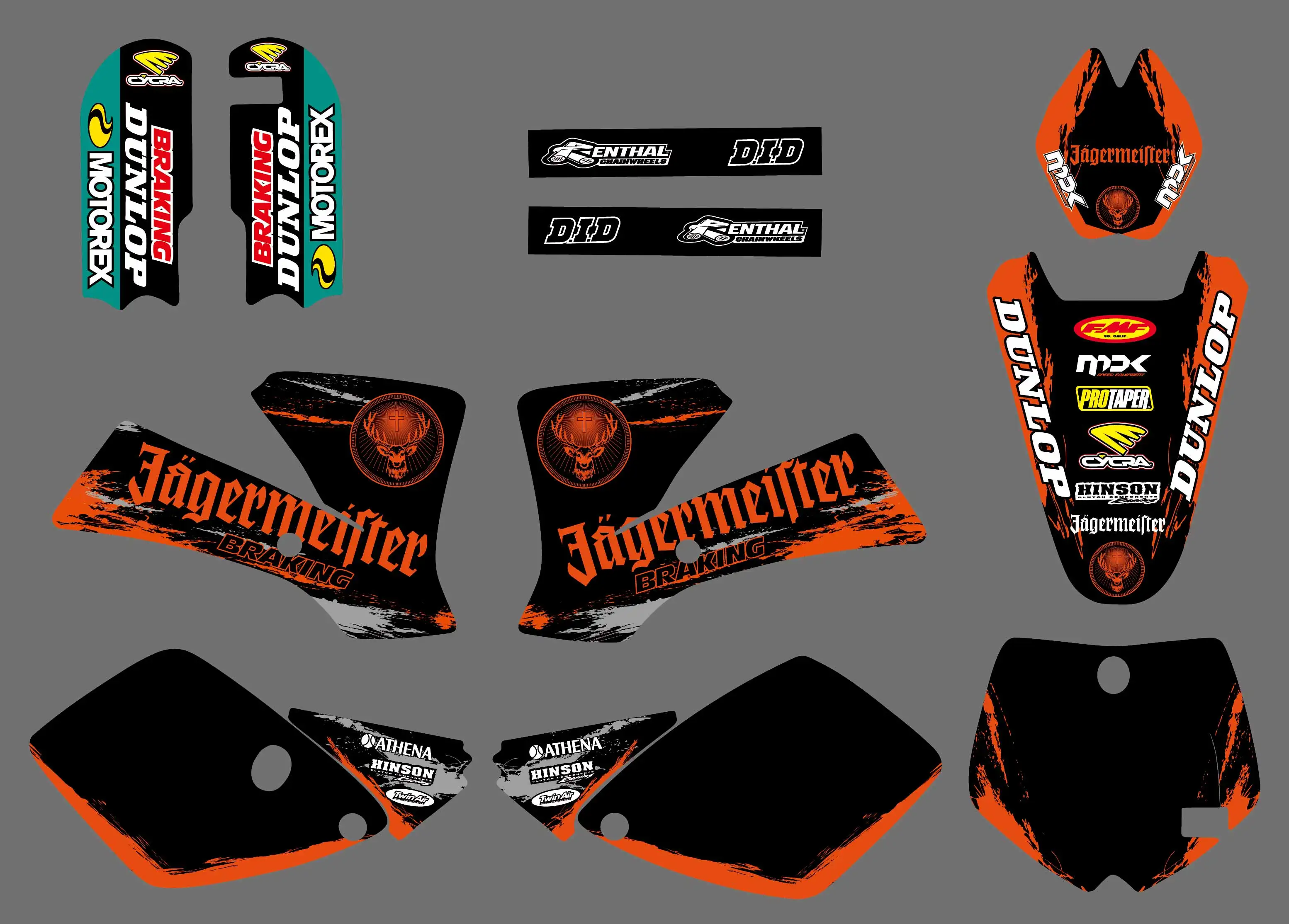 0523 новый стиль (черный и оранжевый) команда графика фоны наклейки Наборы для KTM 65 SX