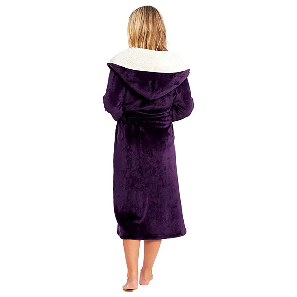 

Night dress women bathrobe pijama mujer invierno Flannel robe Winter Plush Lengthened Shawl Home Clothes Long Sleeved Robe Coat